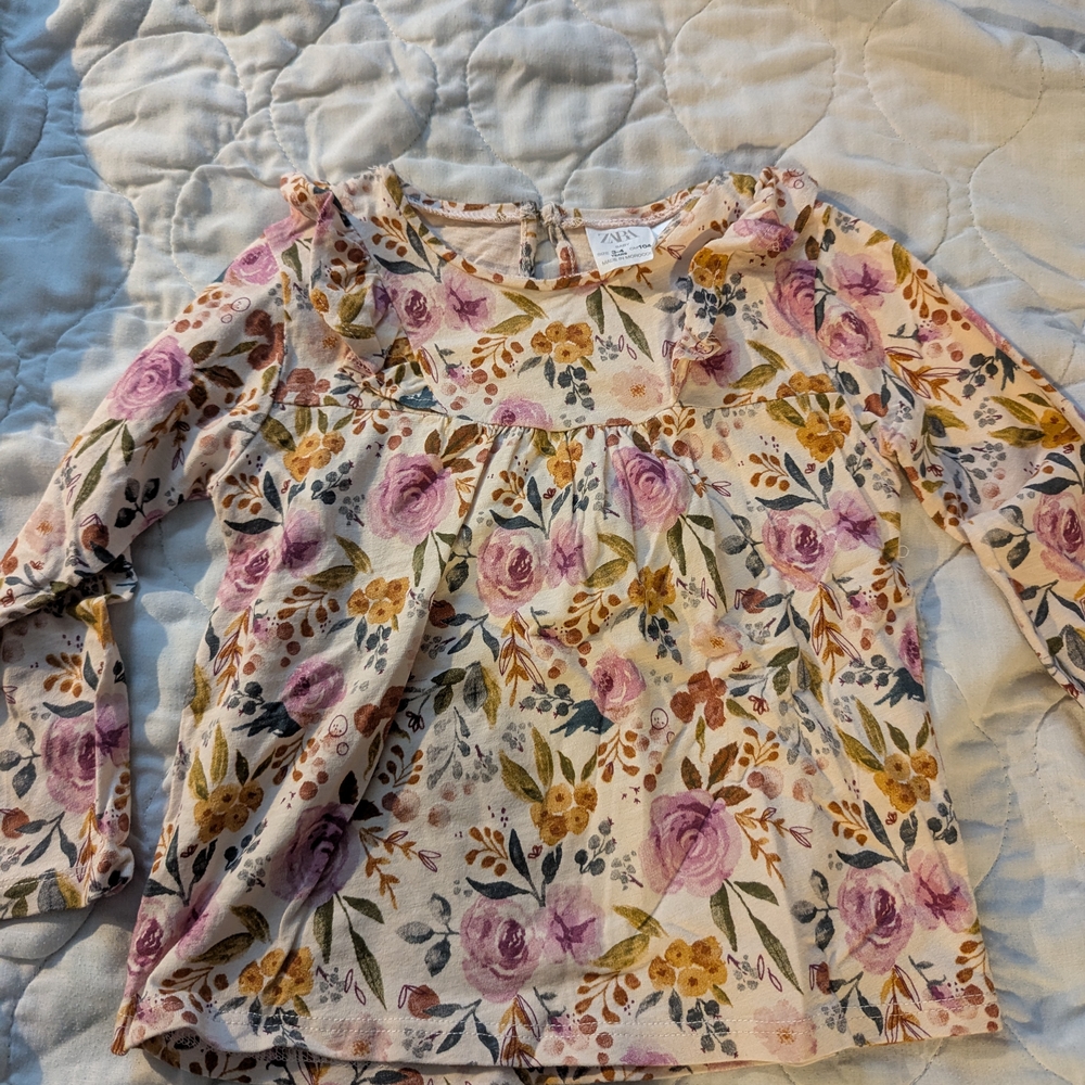 Zara Floral Long Sleeve Top